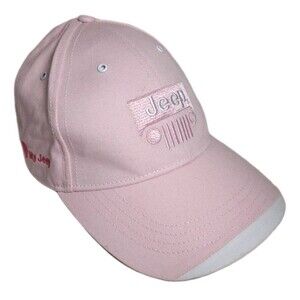 NWOT JEEP Baseball Hat Embroidered Cap Curved Brim Strapback Pink Unisex 6 Panel